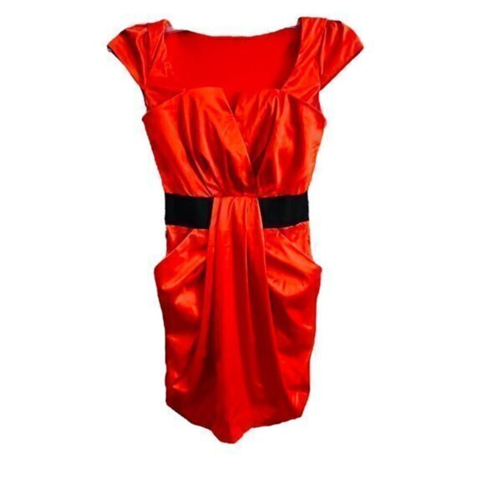 SALE!! 2 for $15 Red Black Cocktail Party Dress NWOT XS Glam Lined Preppy